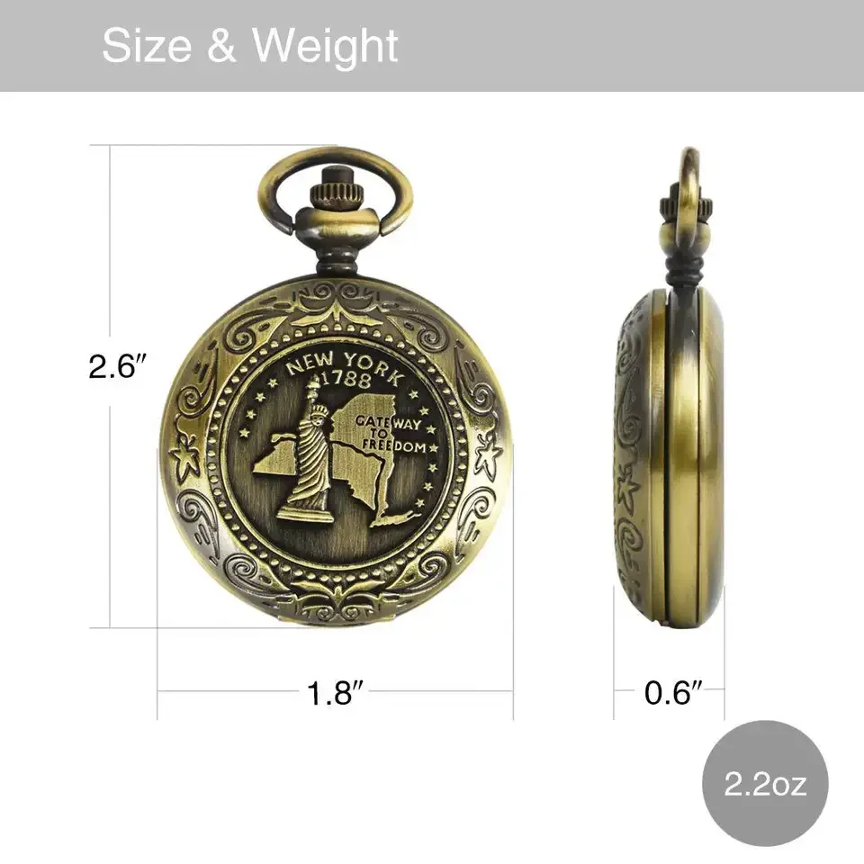 Vintage Bronze Compass Design Pocket Watch Retro Pocket Watch Compass