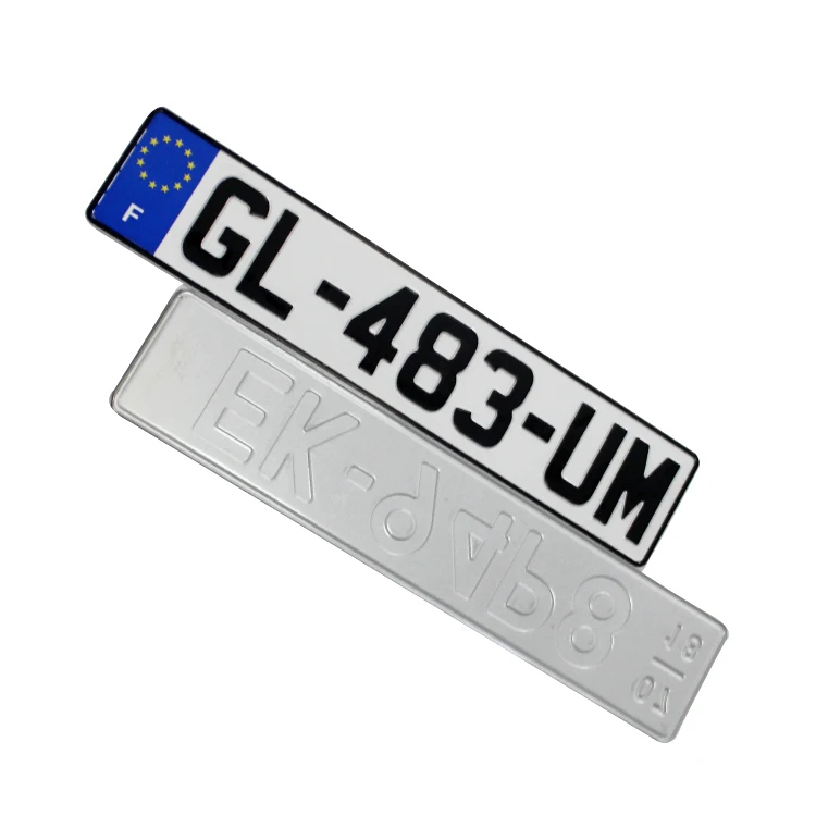 European Style Aluminum Reflective Car Number Blank License Plate 520 x 110 mm Custom