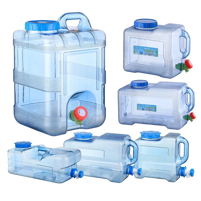 PC Clear Plastic Potable Water Storage Bucket Water Container Tank Jug for Camping Outdoor Accessory