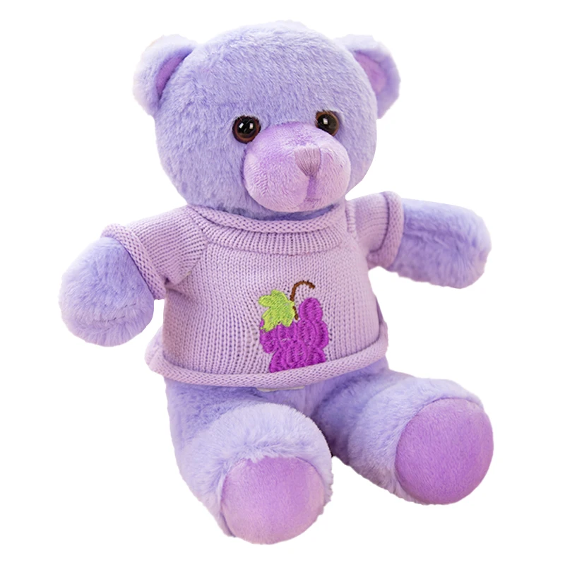 Low Price Teddy Bear Doll Stuffed & Plush Toy Animal Cute Gift Colorful Fruit Sweater for Children