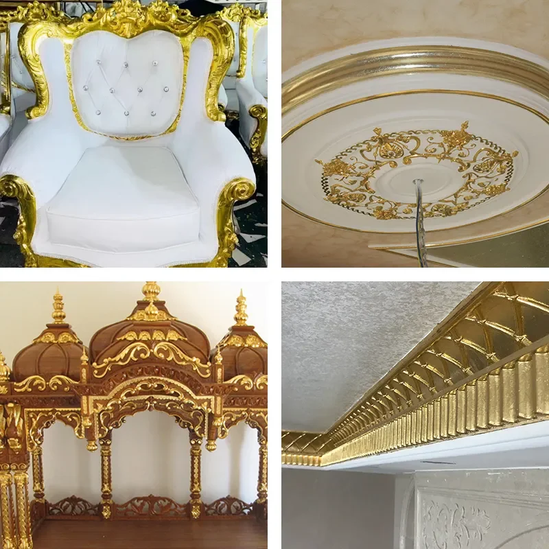 New Product 9*9Cm Taiwan Imitation Gold Leaf Sheet Foil Paper For Home Furniture Art Decoration