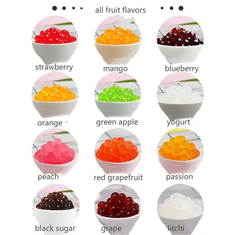
Ready to eat bursting boba wholesale yogurt popping boba Juice balls milk tea supplier 