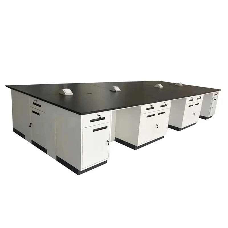 Lab furniture island bench chemical laboratory workbench central table with pegboard