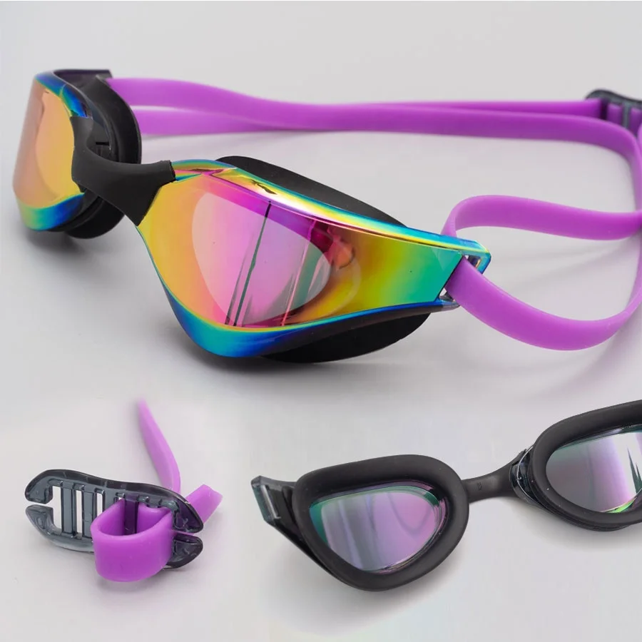 Professional Manufacturer New Electroplated HD Anti-fog Small Frame Training Competition Swimming Race Goggles