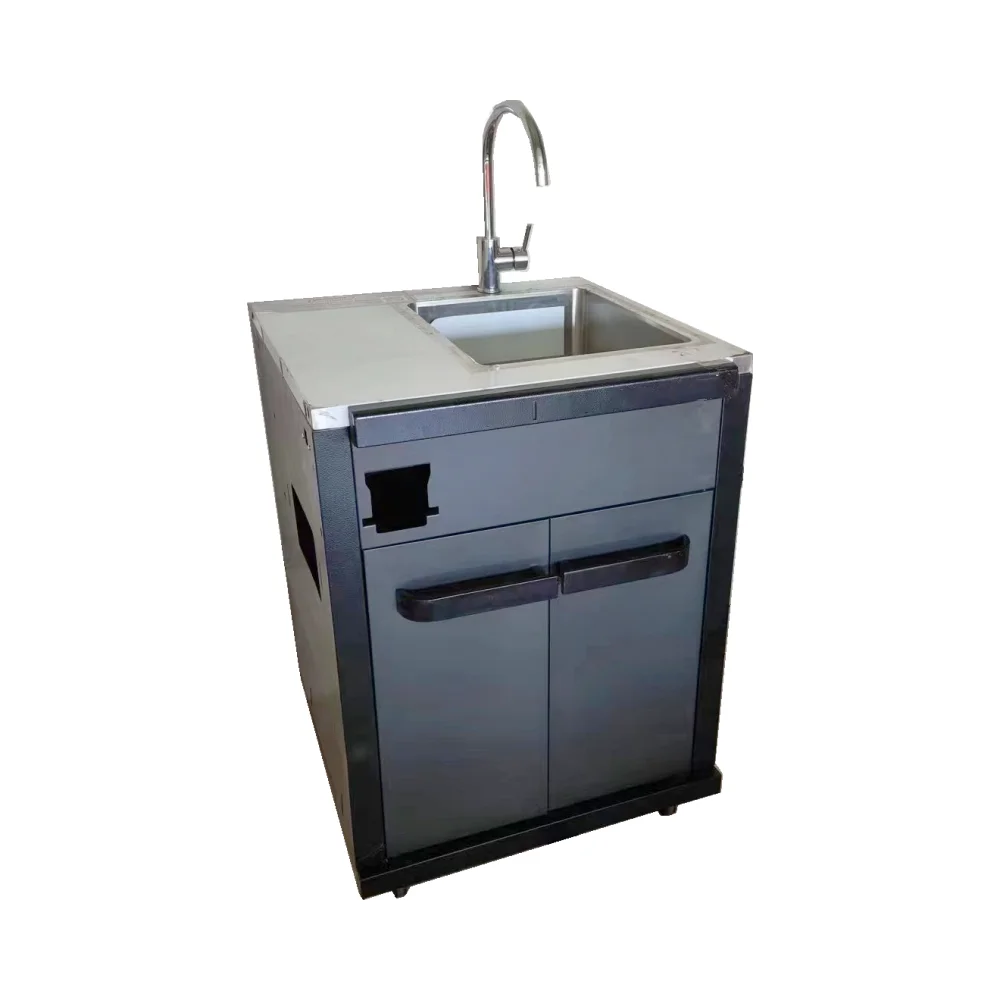 Custom Stainless Steel Cabinet Parts Laser Cut and Bended Sheet Metal Assembled Removable Kitchen Sink Cabinets