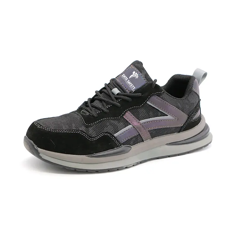 ENTE SAFETY wholesale popular flying knit micro fiber leather Keiflar anti-stab midsole man work shoes sport type safety shoes