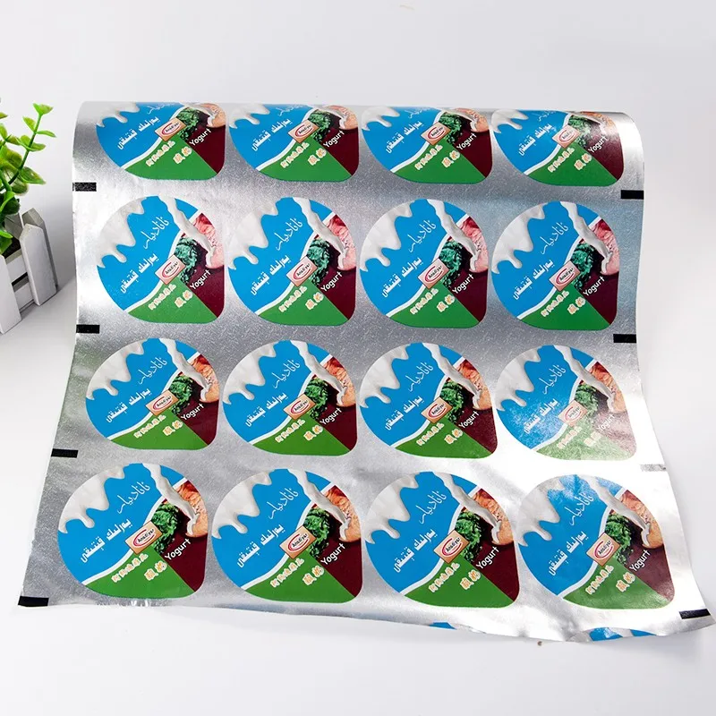 Luckytime Aluminum Foil heat Sealing lid film in roll for PP PET cups eight consecutive yogurt water beverage cups
