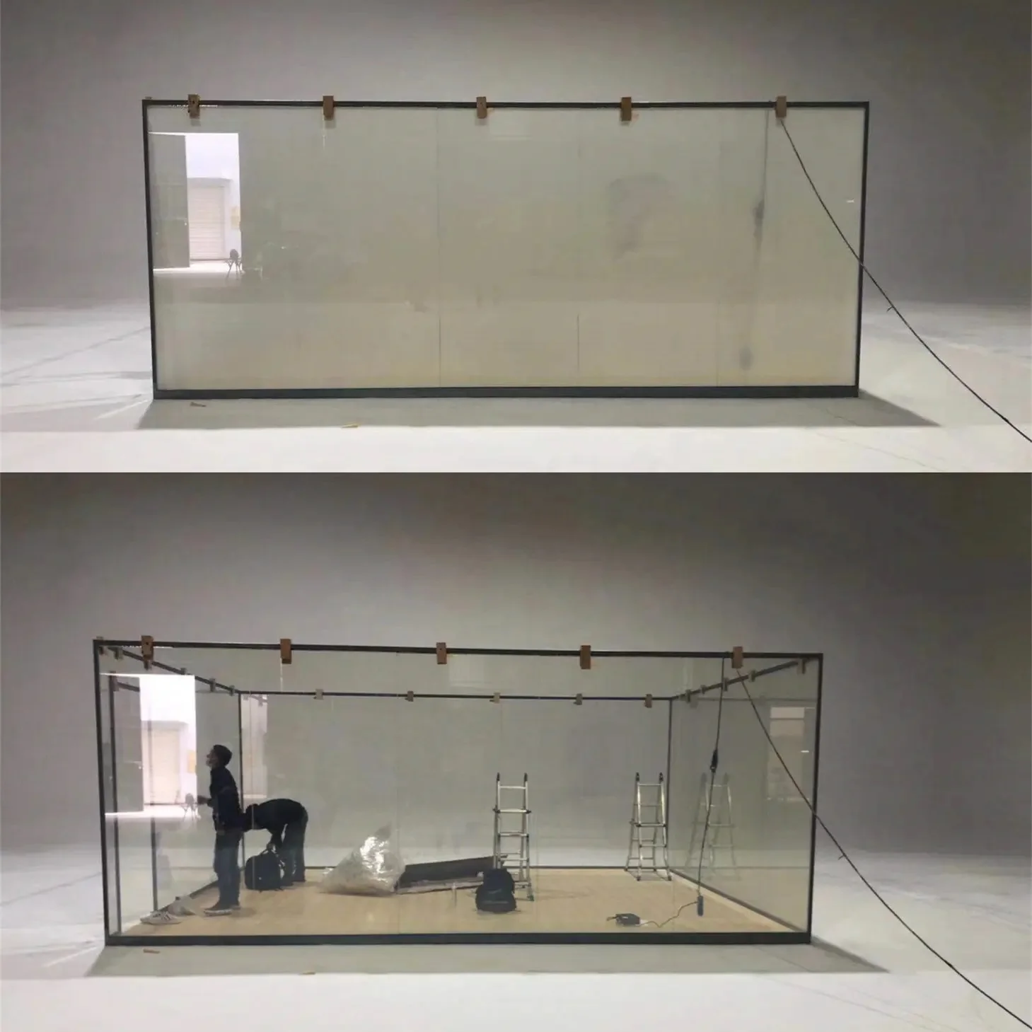 LAUFEN PDLC Smart Film Smart Building Glass Switchable Privacy Window Price Glass Color Changing Self Adhesive Switchable Glass