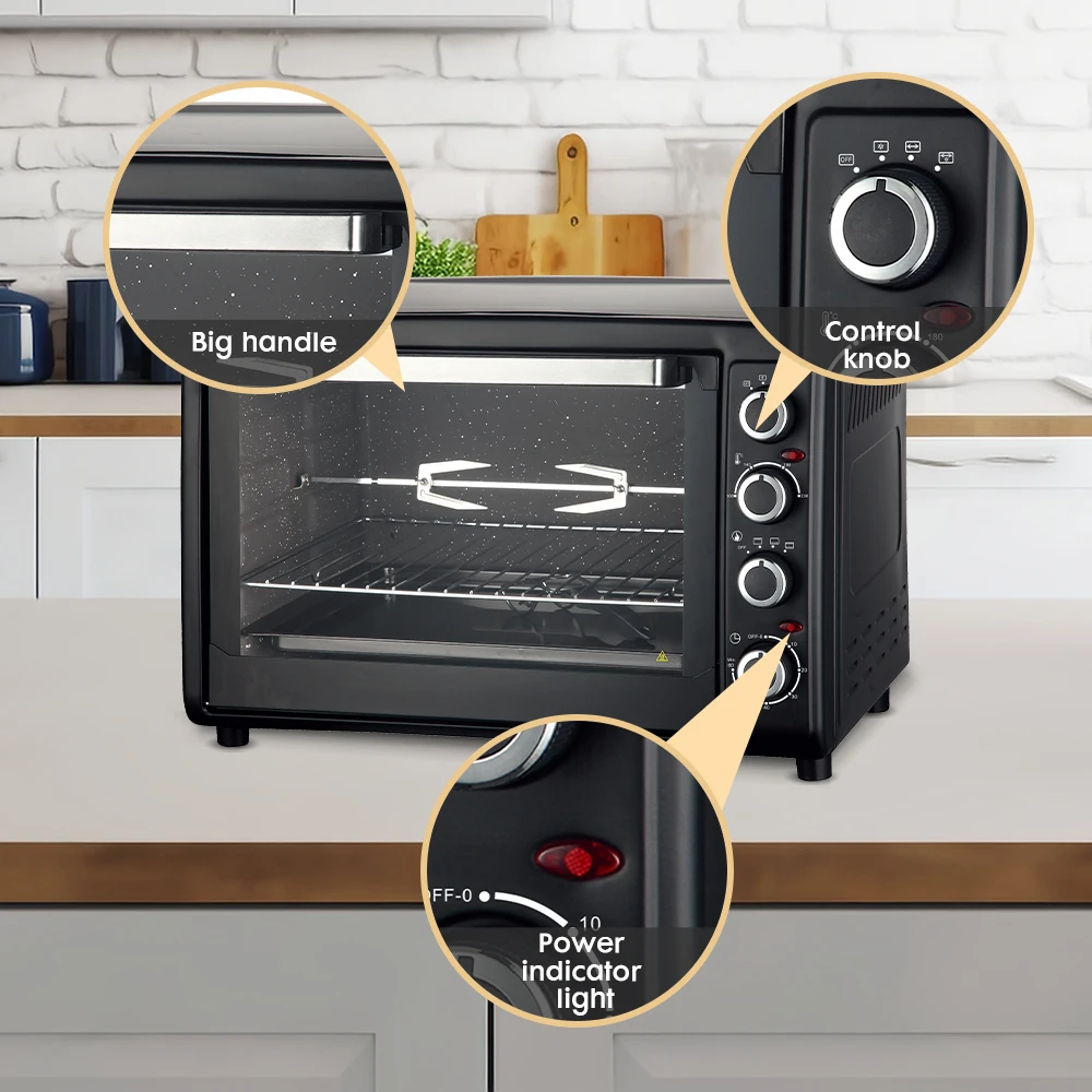 60L Lar 220V Countertop Smart Electric Toaster Oven for Home Kitchen Sale of Household Ovens and Pizza Ovens