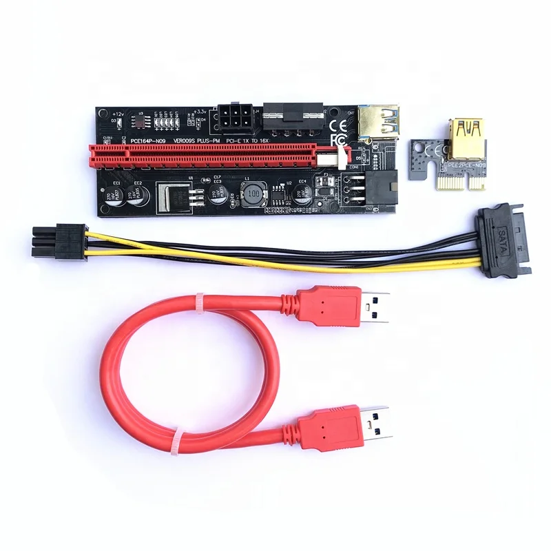 VER009S PCI-E 1X до 16X карта удлинитель Экспресс-адаптер USB 3,0 кабель питания gpu pci-e индикатор расширения