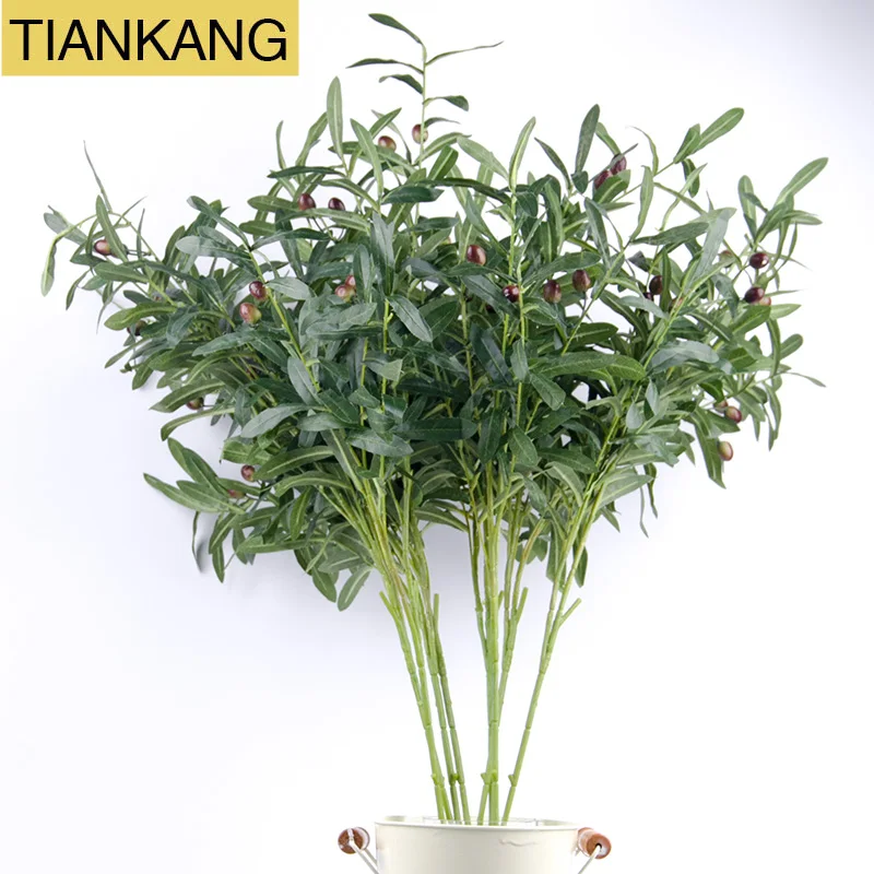 artificial Olive fruit tree branch artificial Olive leaves artificial plants wholesale artificial leaves
