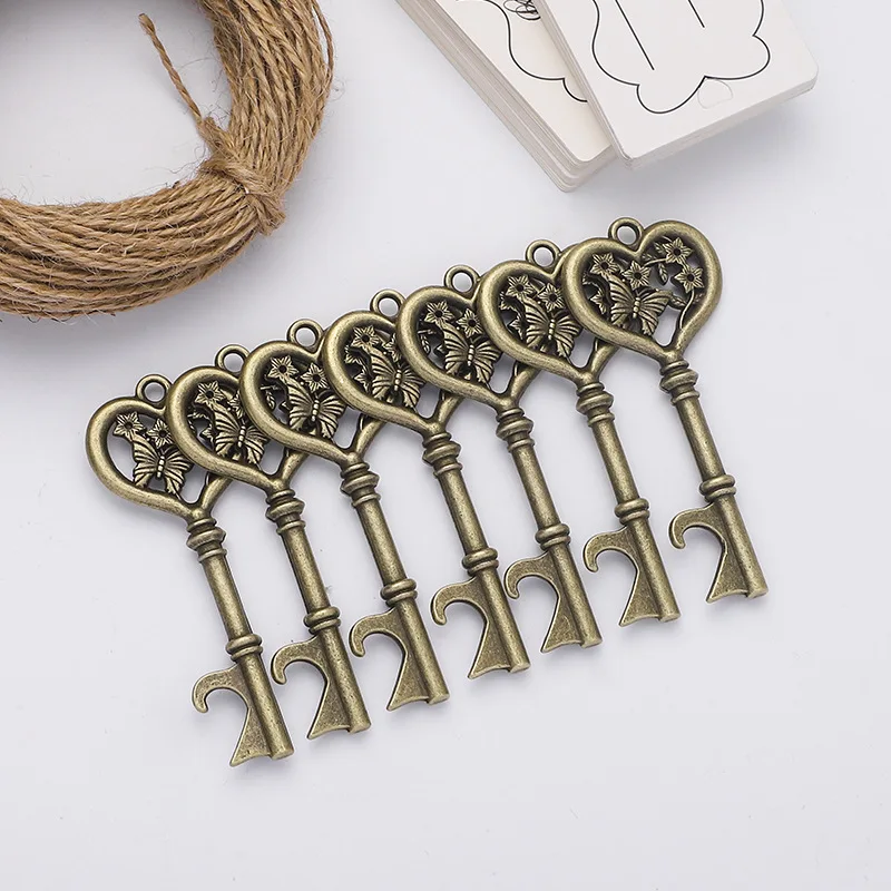 Antique Vintage Metal Key Beer Bottle Opener Keychain Hotel Wedding Party Accessories Souvenir Gift Thank you gifts for guest
