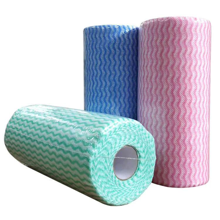 Factory Supply Printed Spunlace Non-woven Fabric Rolls for Daily Household Cleaning