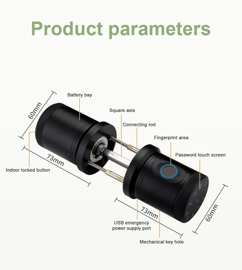 Indoor TT lock spherical smart door lock smart electronic fingerprint password door lock