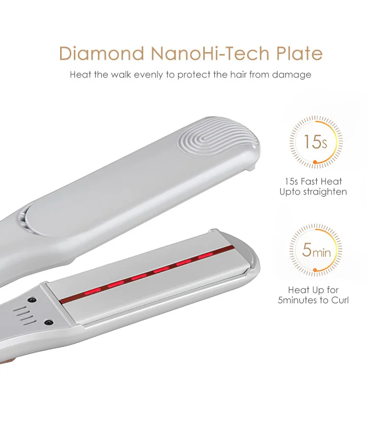 Rose Gold Big LCD Display High Temperature Control Flatirons Hair Straightener Professional Hair Straighteners Manufacturer