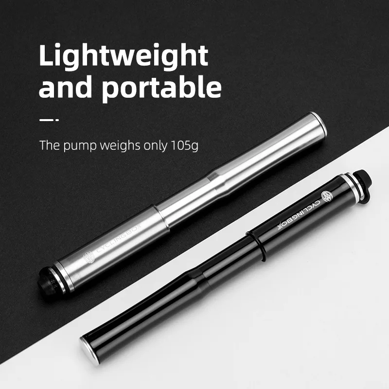 Bicycle pump aluminum alloy pump portable American law mouth inflation tube mountain bike pump cycling equipment