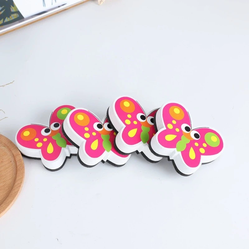 Small board eraser butterfly colorful magnetic felt whiteboard eraser EVA