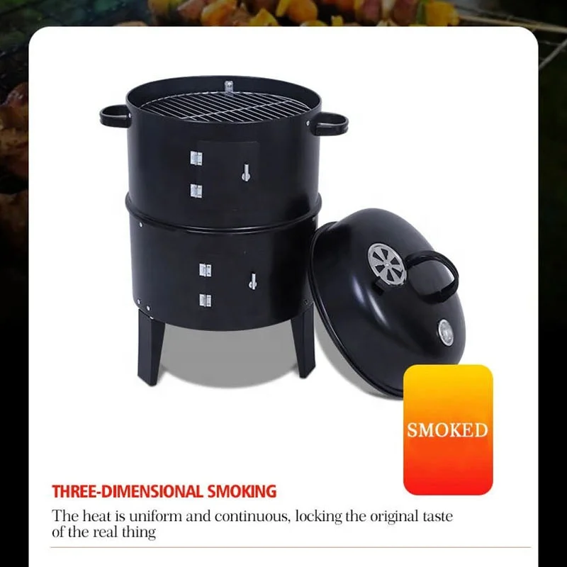 Multifunctional 3 Layers Heavy Duty Commercial Charcoal Outside Bbq Kitchen Camping Bbq Grill Stove