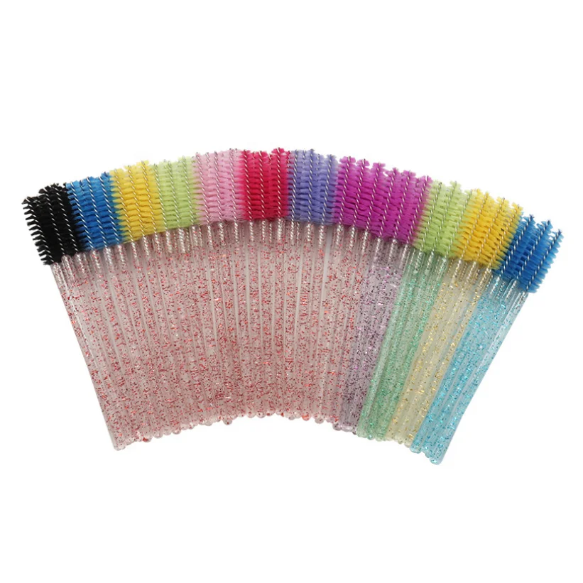 Cosmetic Makeup Brush Tool Kits Crystal Shiny Eyelash Brushes Mascara Wands Eye Lash Eyebrow Applicator