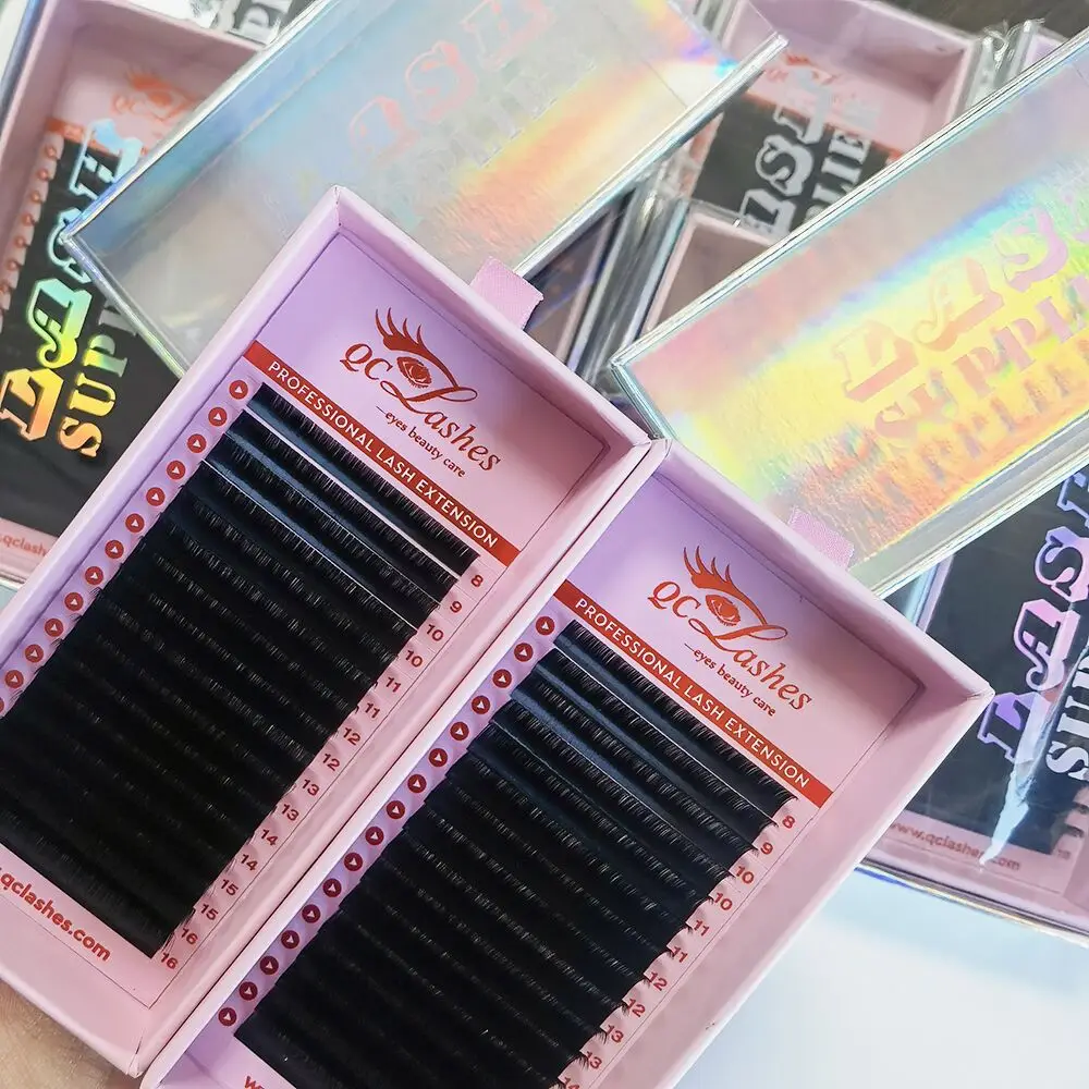 Custom  J B C CC D DD L LC LD M Curl Volume Velvet Eyelash Extensions 6-25 Length 0.03 Individual Cashmere Lash Volume Eyelashes