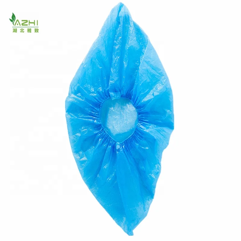 Disposable plastic rain cover for shoes non woven half shoe cover blue PE waterproof boot covers
