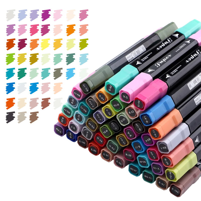 Superior Multi Colorful Oil Based Paint Permanent Marker Pen Set Dual Tip Art Marker Pen 72 Color Paint Marker Pen Set