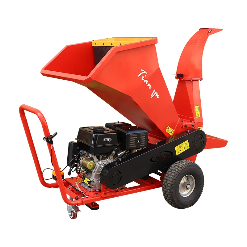 CE Approved 7.5 kw Electric wood chipper shredder machine/ 15hp petrol orchards chipper shredder/ diesel tree chipper shredder
