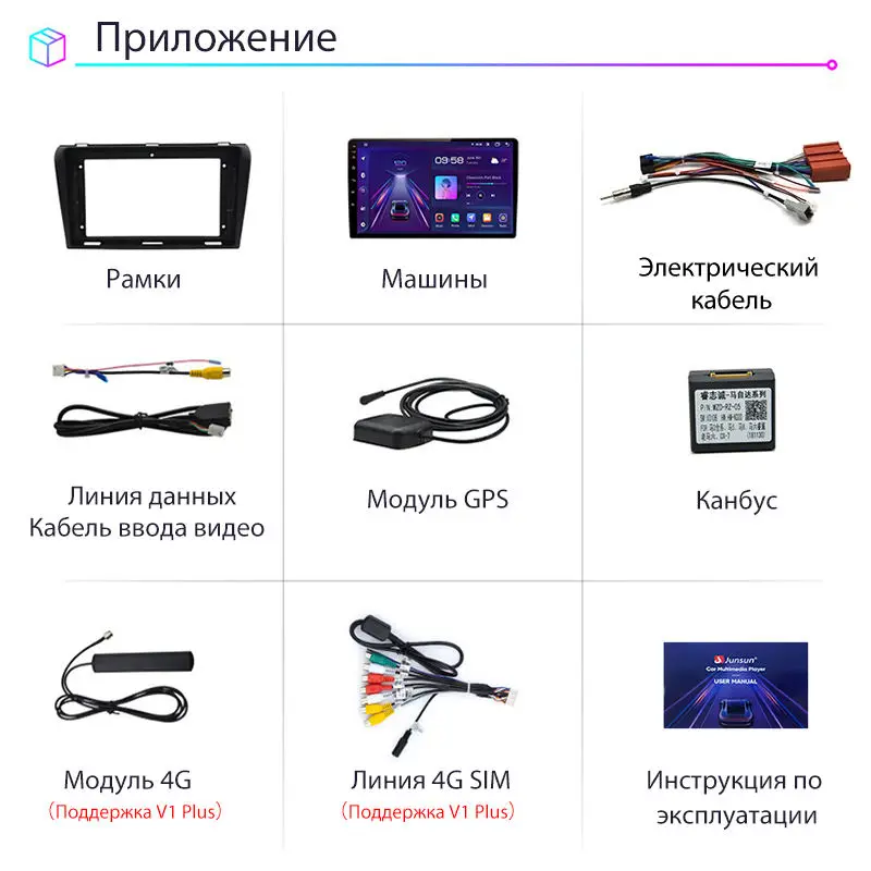 Junsun V1 Wireless CarPlay Car DVD Player for Mazda 3 bk maxx axel 2004-2013 Android Car Radio Multimedia Head Uni Navigation