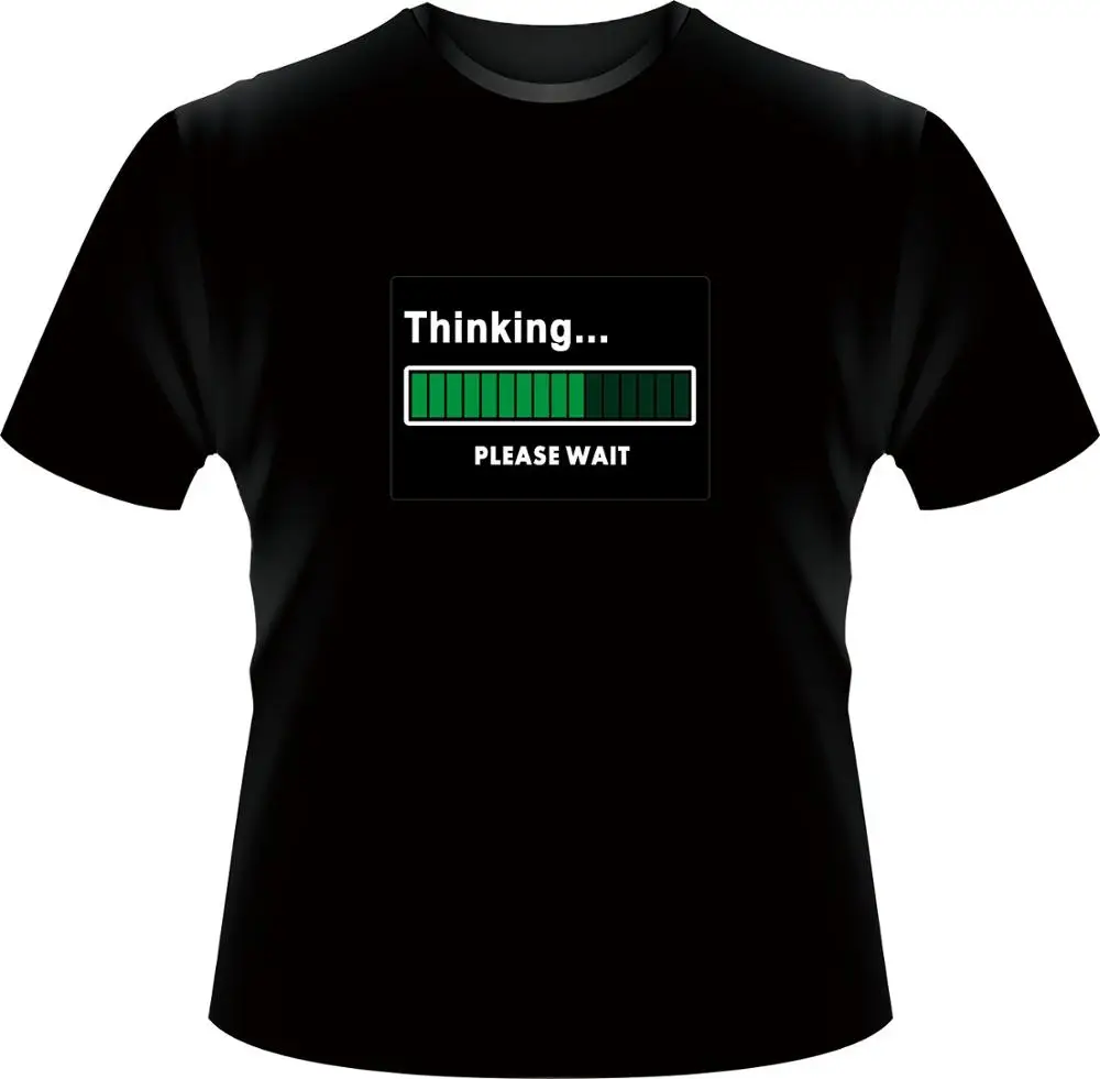 Accept customize light up New year tiktok party custom design sound activated el panel t shirt Suitable for party night