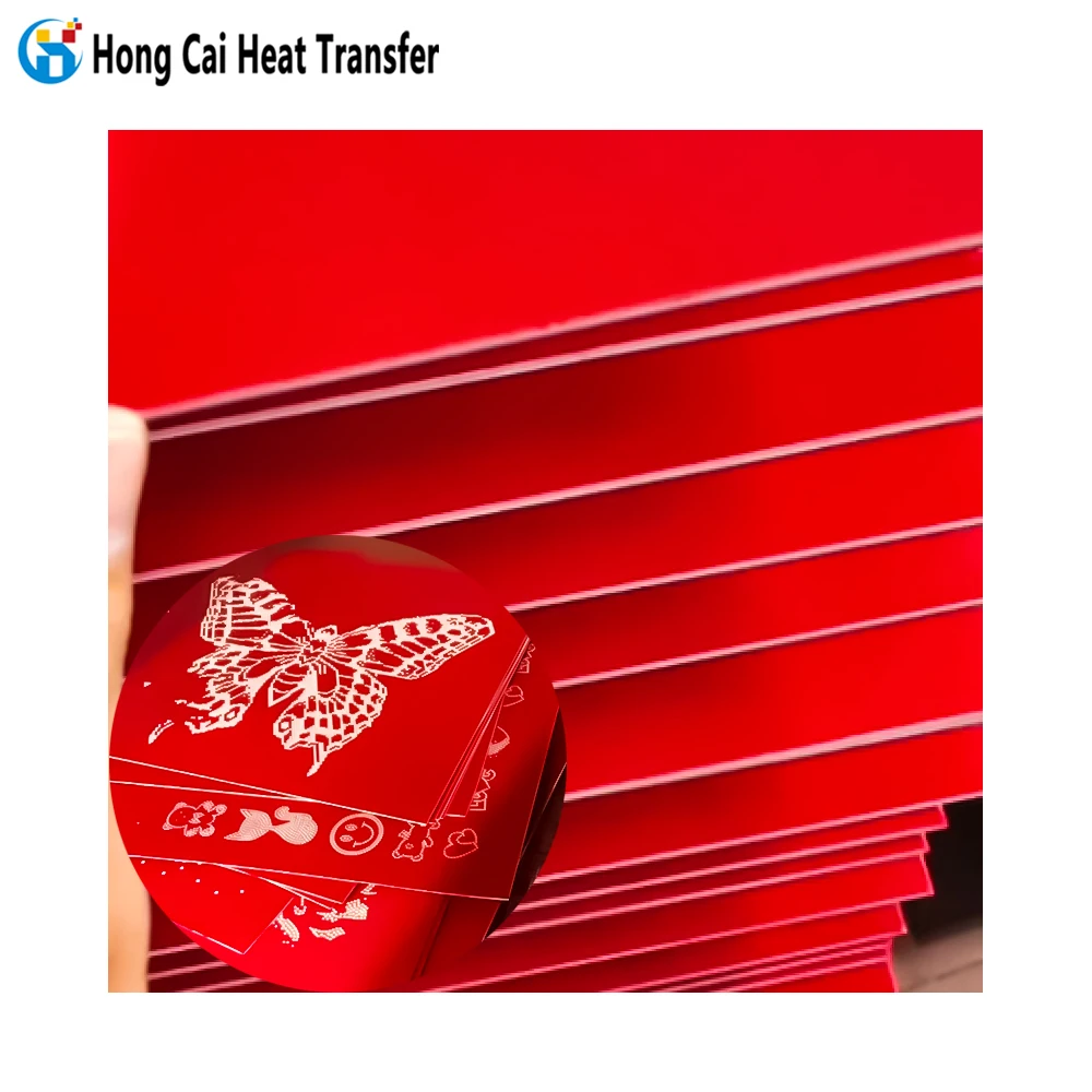 Hongcai rhinestone heat transfer pattern laser cutting material Customized 1.3-3mm shape size PVC plastic sheet
