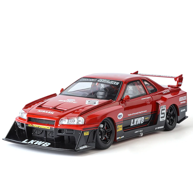 1:24 Scale GTR-R34 DieCast Alloy Car Model Toys Vehicles Diecasts & Toy Supercar Collectibles Kids Toys