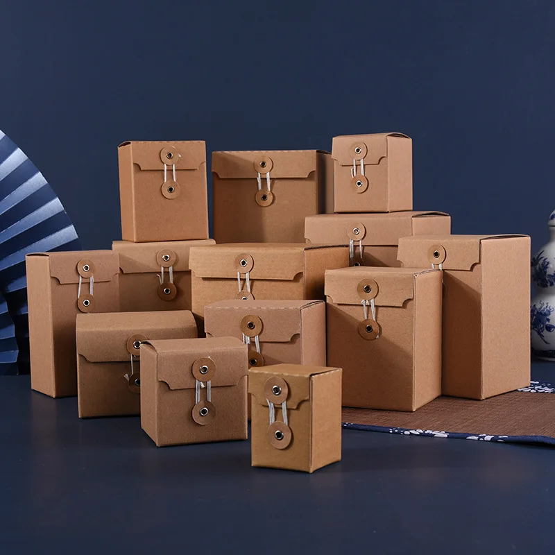 Wholesale Kraft Paper Box Honey Glass Bottle Coffee Sugar Tea Mug Packaging Box with Clasp Closure