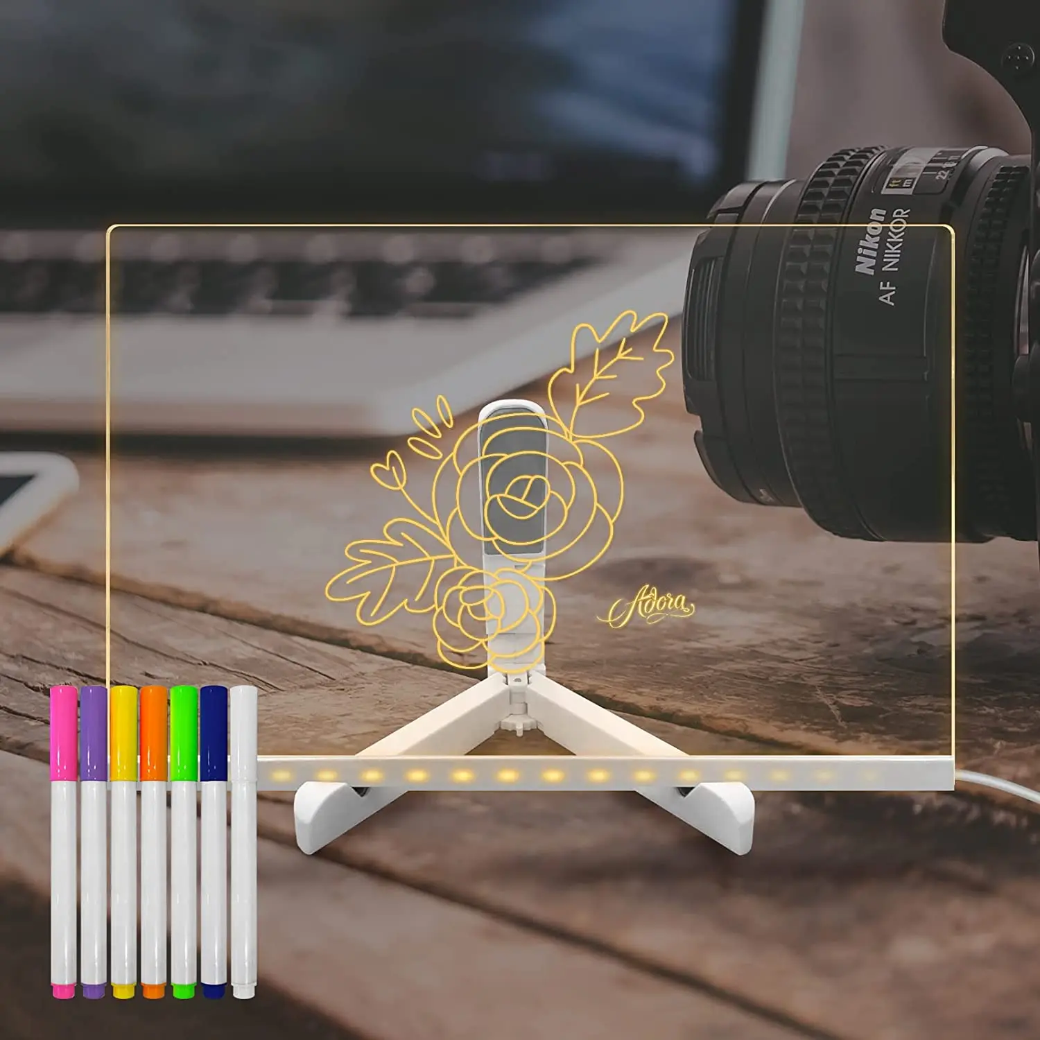 Multifunctional Acrylic Panels Kids Drawing Illuminated Led Message Writing Board