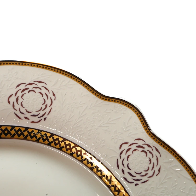 
China manufacturer wholesale 24pieces bone china dinner set dinnerware with emboss white 