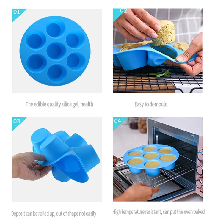 Creative 7-hole silicone ice mold for baby food storage container