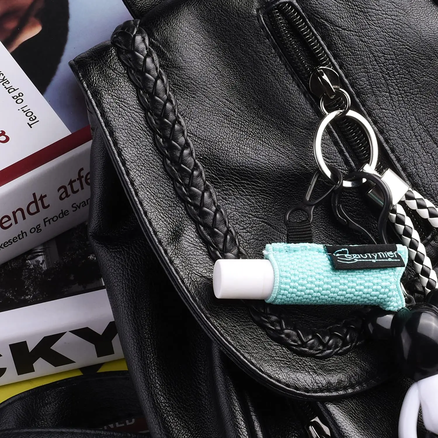 Clip-on Sleeve Chapstick Pouch Keychain Lipstick Holder Elastic Lip Balm Holster Travel Accessories