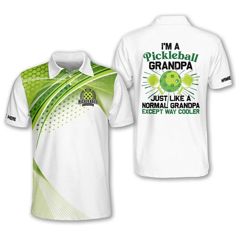 Customize Polo Collar Pickleball T-shirt Men Sports Uniform High Quality Quick Dry Short Sleeve Pickleball Wear