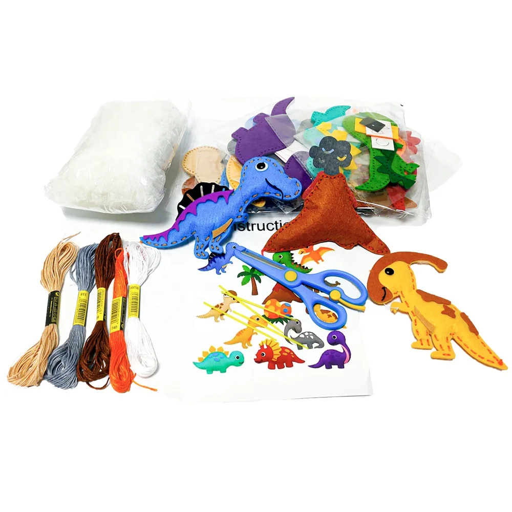 DIY Crafts Felt Animal for Girls and Boys Handmade Felt Craft Jungle Animal Dinosaur Theme Sea Life Three Style Options