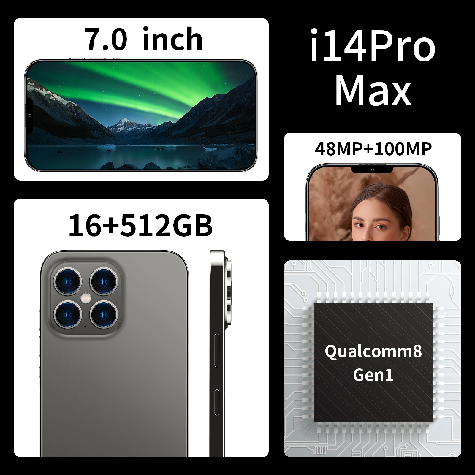 Fast delivery 7inch techno i14 max pro 48mp ipsy subscription imfinz endnote x9 20 hot sale 4g 5g cellphone mobile phone