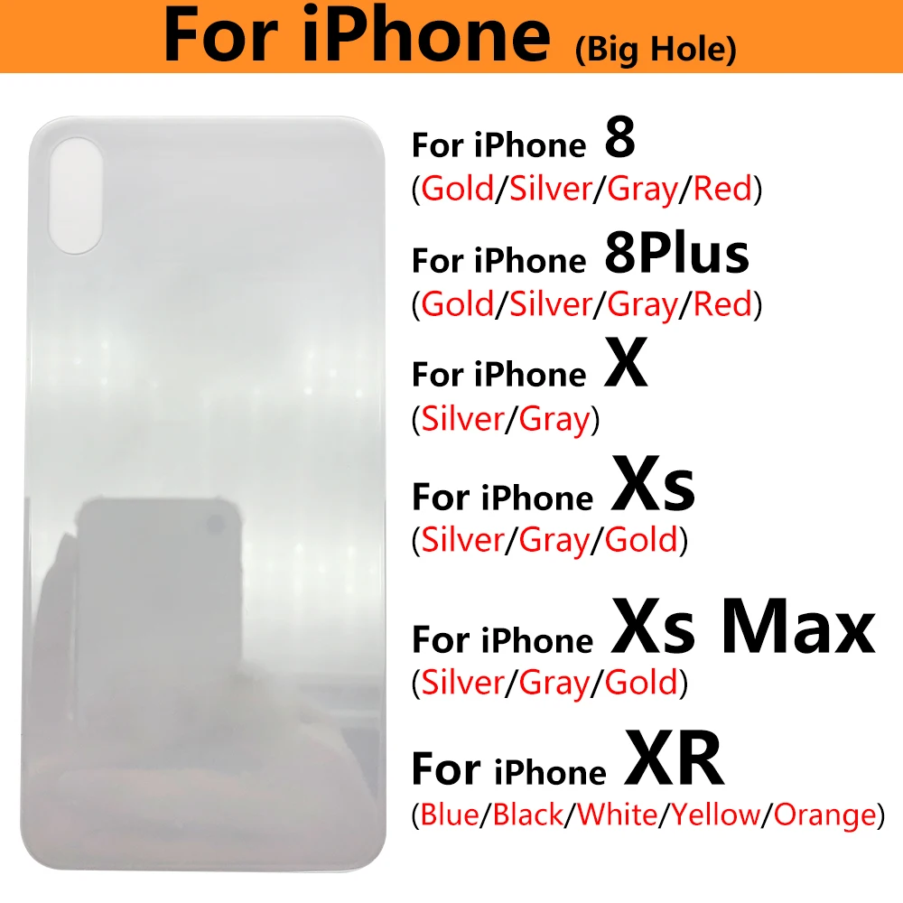 Сменный Чехол для аккумулятора с большим отверстием задняя крышка IPhone 8 Plus X Xs max Задняя стеклянная