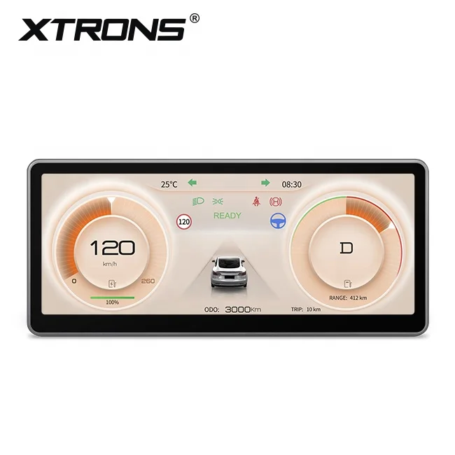 XTRONS 8.9 inch touch screen Linux OS  Instrument Cluster car video with gps navigation for tesla model 3 Y