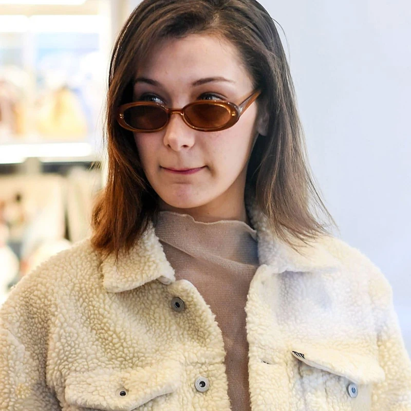 2024 Autumn Fashion Retro Small Steampunk Sunglasses Oval Zebra Stripe Cow Color Women Sunglasses Sun Glasses Oval
