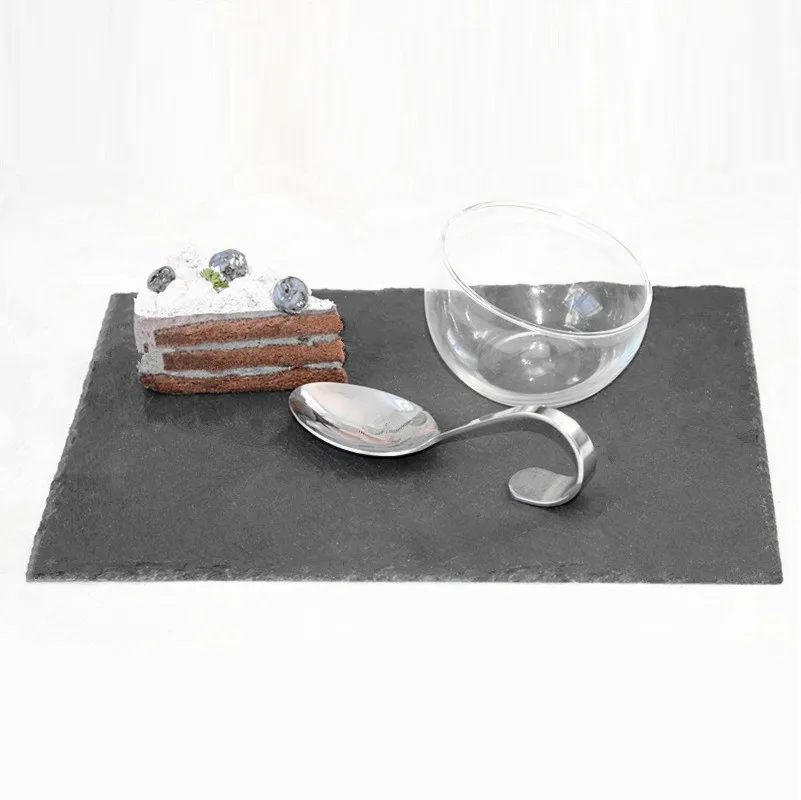 Natural Slate Dinner Plate Rectangle Black Stone Plates for Tableware Cheese Board Cheese Plates Fruit Slates