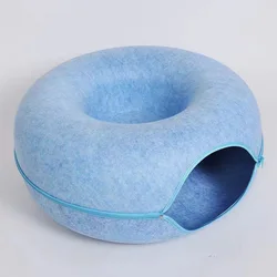 Relaxlines 2023 High Quality Hot Selling Donut Shape Felt Cat Tunnel House