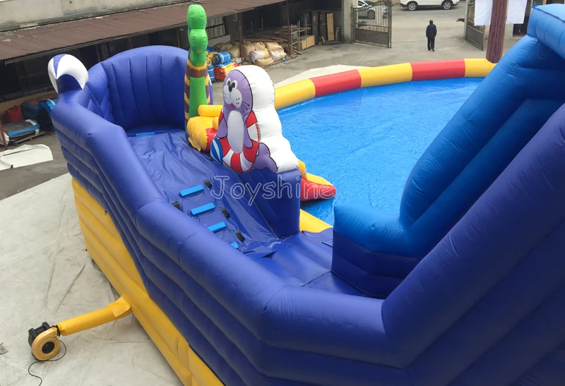 China Inflatable Water Park Manufacturer Water Play Equipment Whale Fun Park Slide With Pool