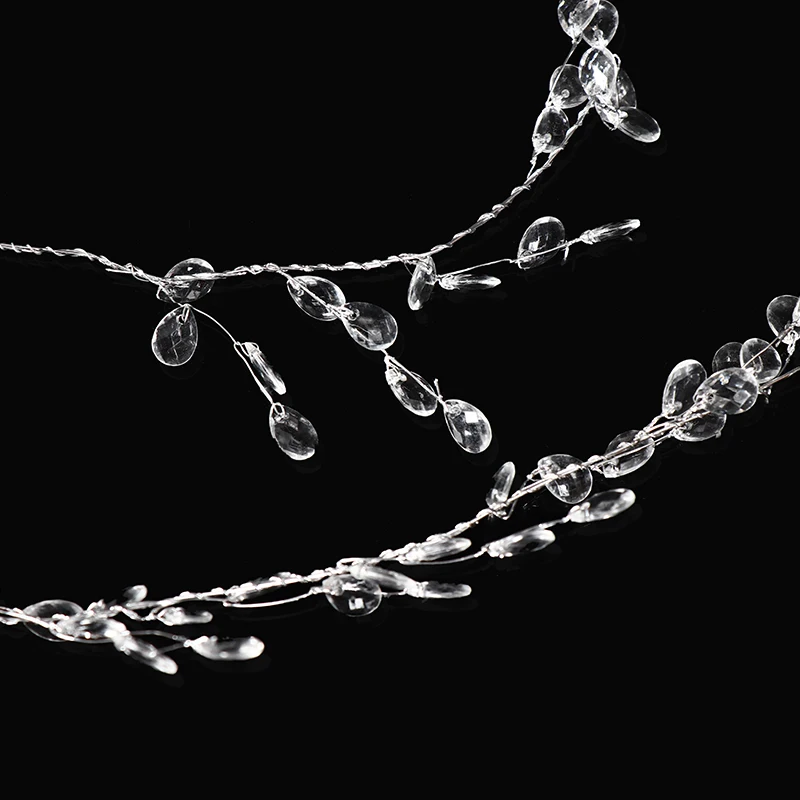 Handmade Clear Garland Steel Wire Acrylic Crystal Garland Christmas Tree Bead For Wedding Party Events Decoration