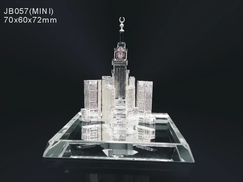 New arrival crystal makkah & clock tower model souvenir
