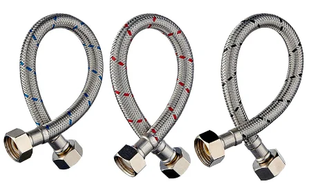 4 inch 6 inch 8 inch  flexible hose braided hoses for basin zinc or brass nut ,China mainland, ISO9001 APPROVED