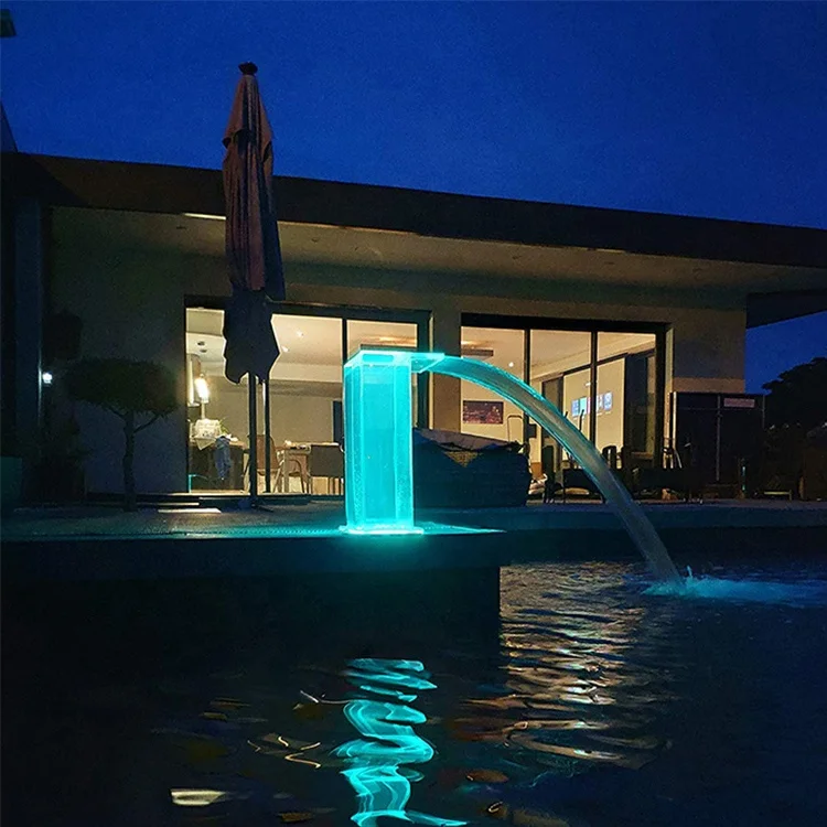 Factory direct supply swimming pool acrylic water fountain waterfall