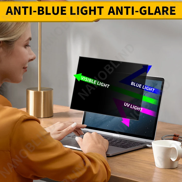 NANOBLIND, 14 дюймов, защищающий экран, Антибликовая Защитная пленка для ЖК-экрана с синим светом, защита от шпионского экрана на 360 градусов